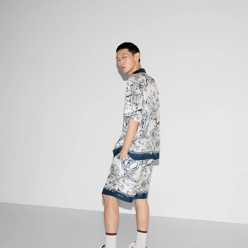 Printed Silk Shorts