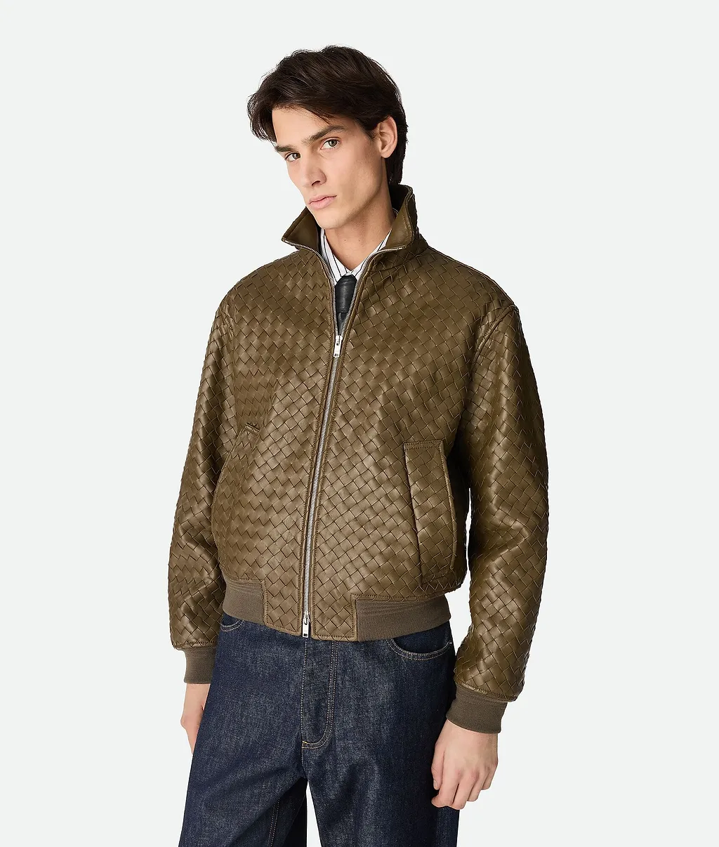 Intrecciato Leather Blouson