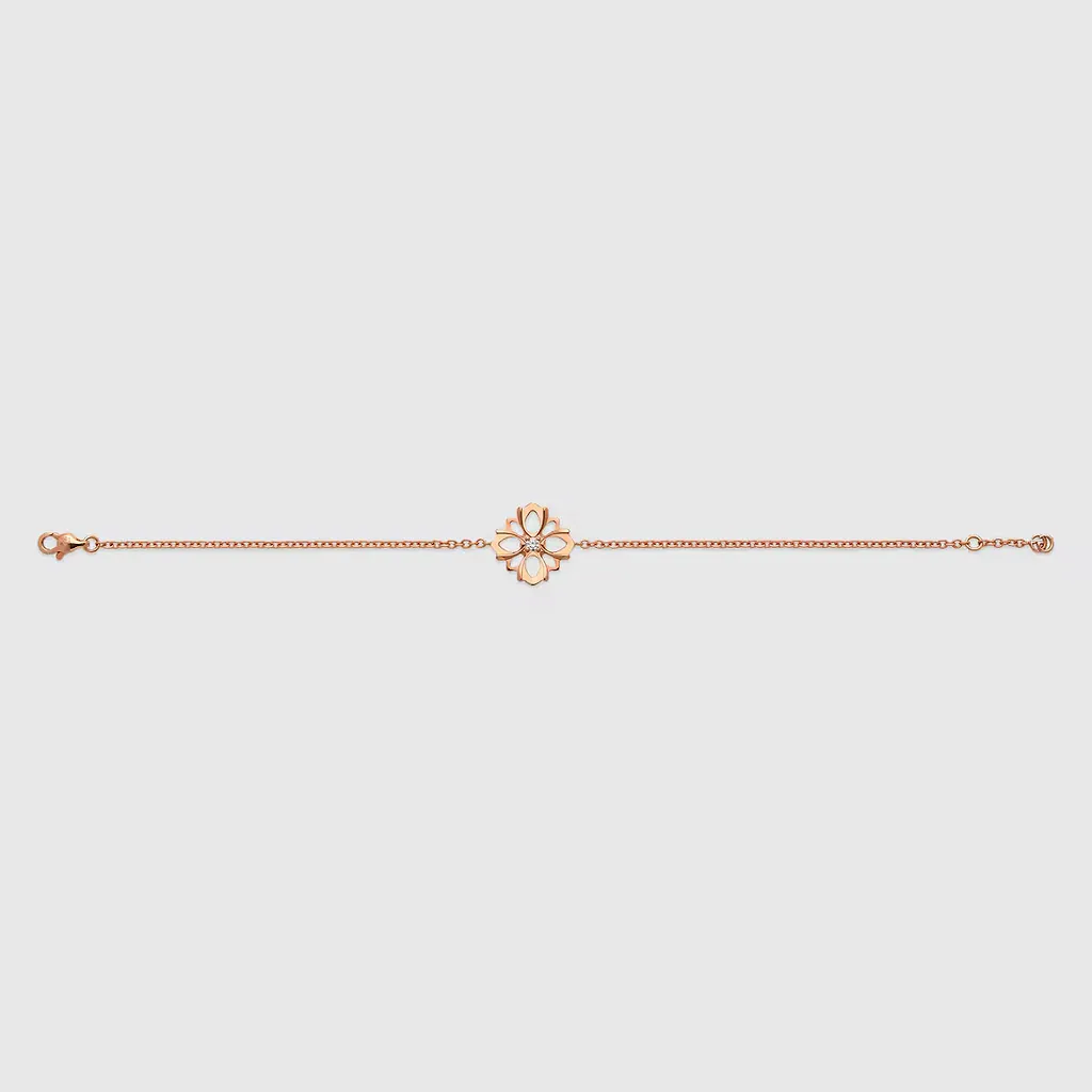 Gucci Flora Diamond 18K Chain Bracelet