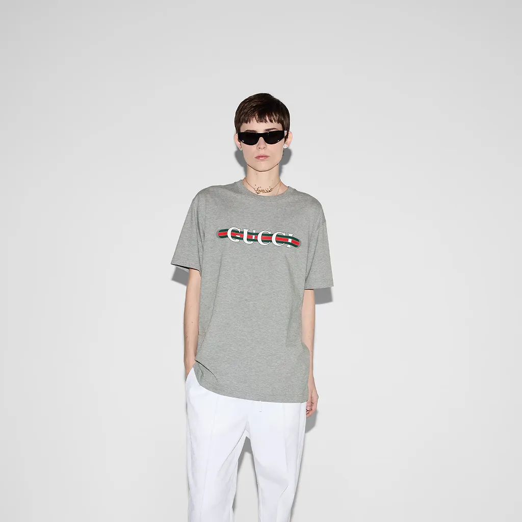 Cotton Jersey T-Shirt With Print