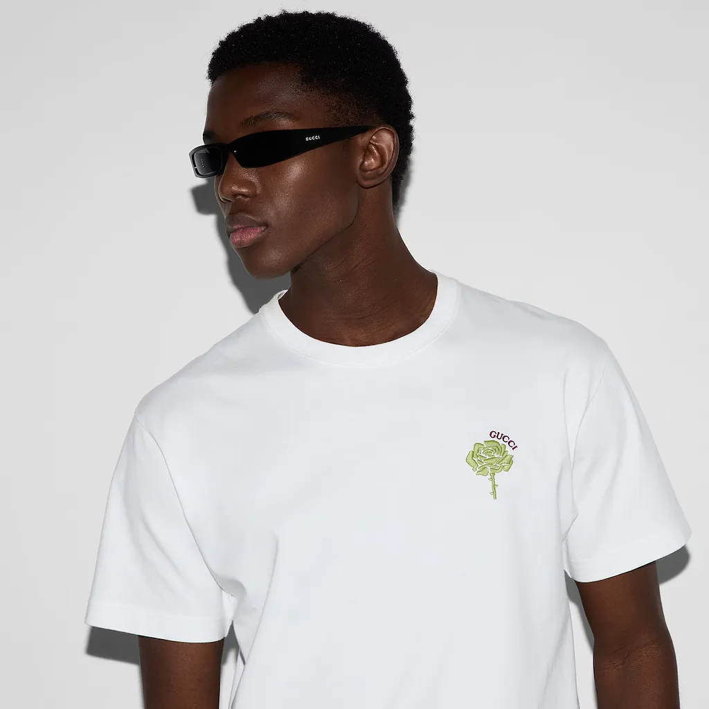 Cotton Jersey T-Shirt With Embroidery