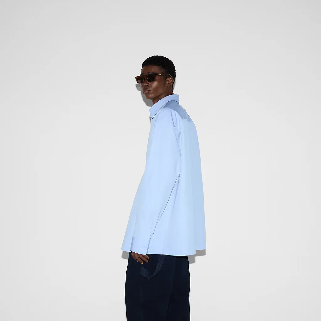 Embossed Cotton Poplin Shirt
