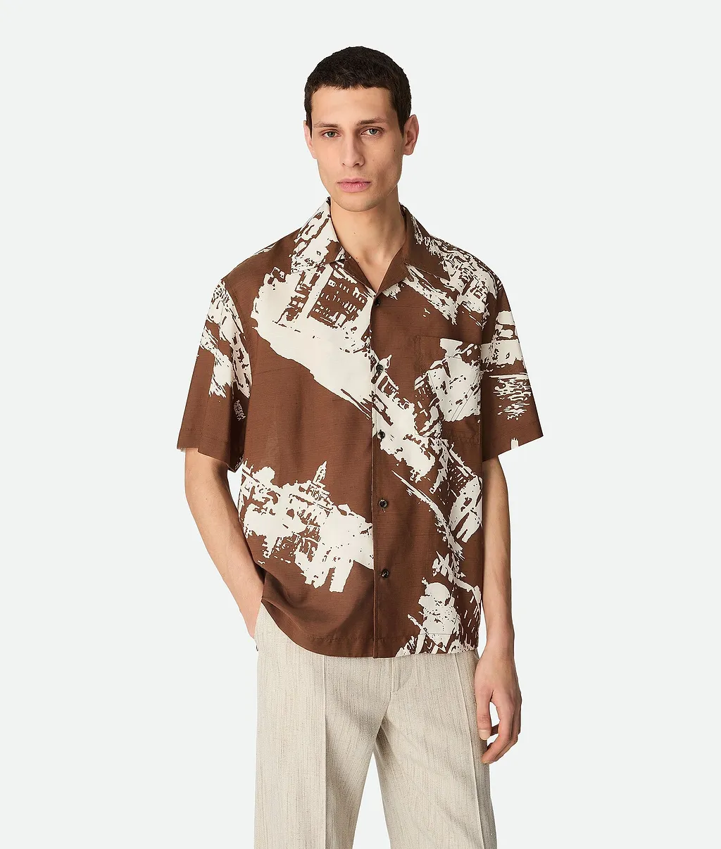 Italian Postcard Silk Shirt