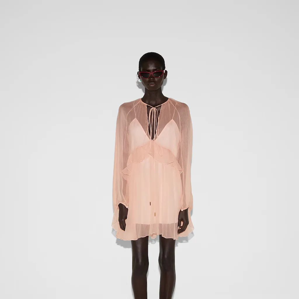 Silk Chiffon Creponne Dress