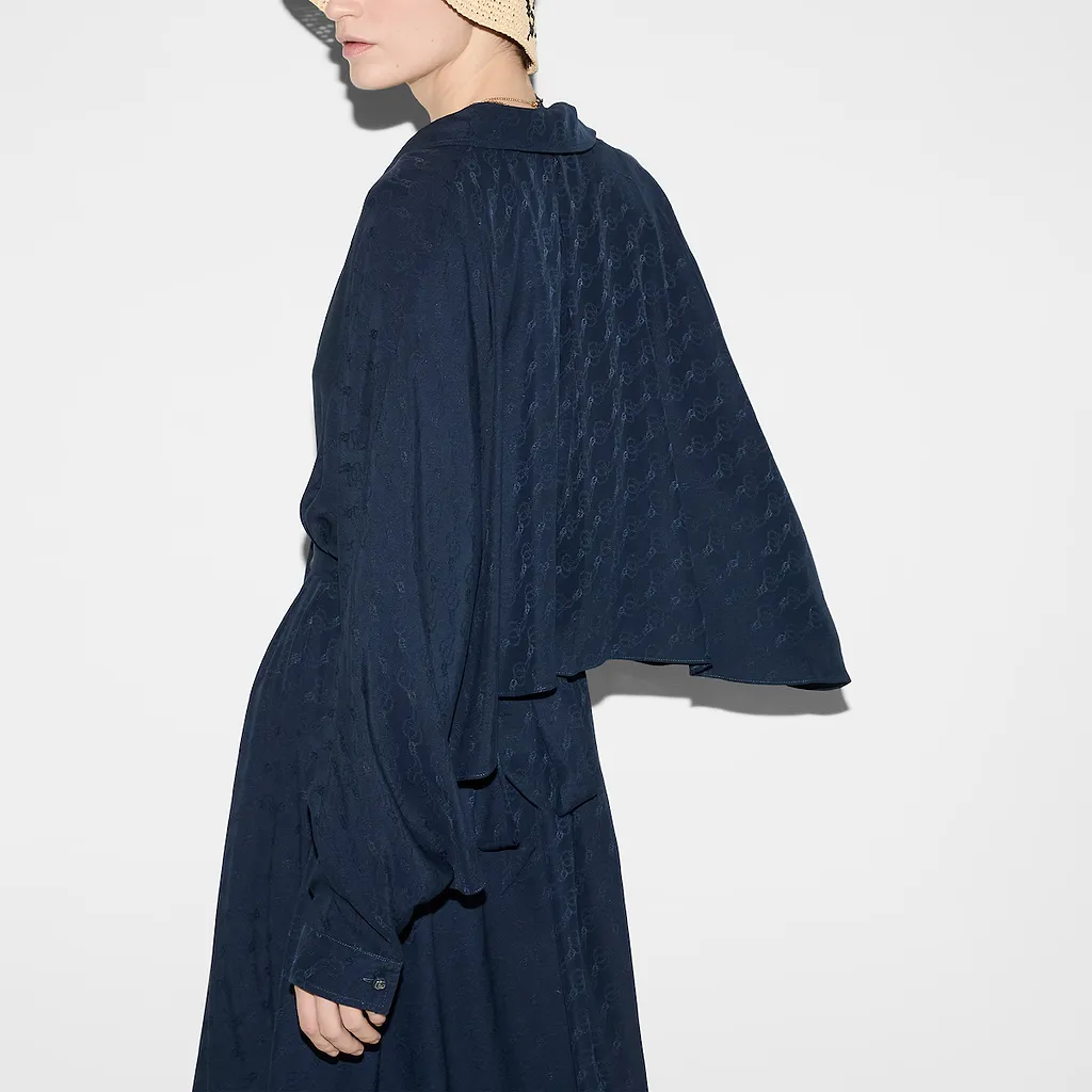 Gg And Chain Silk Jacquard Dress