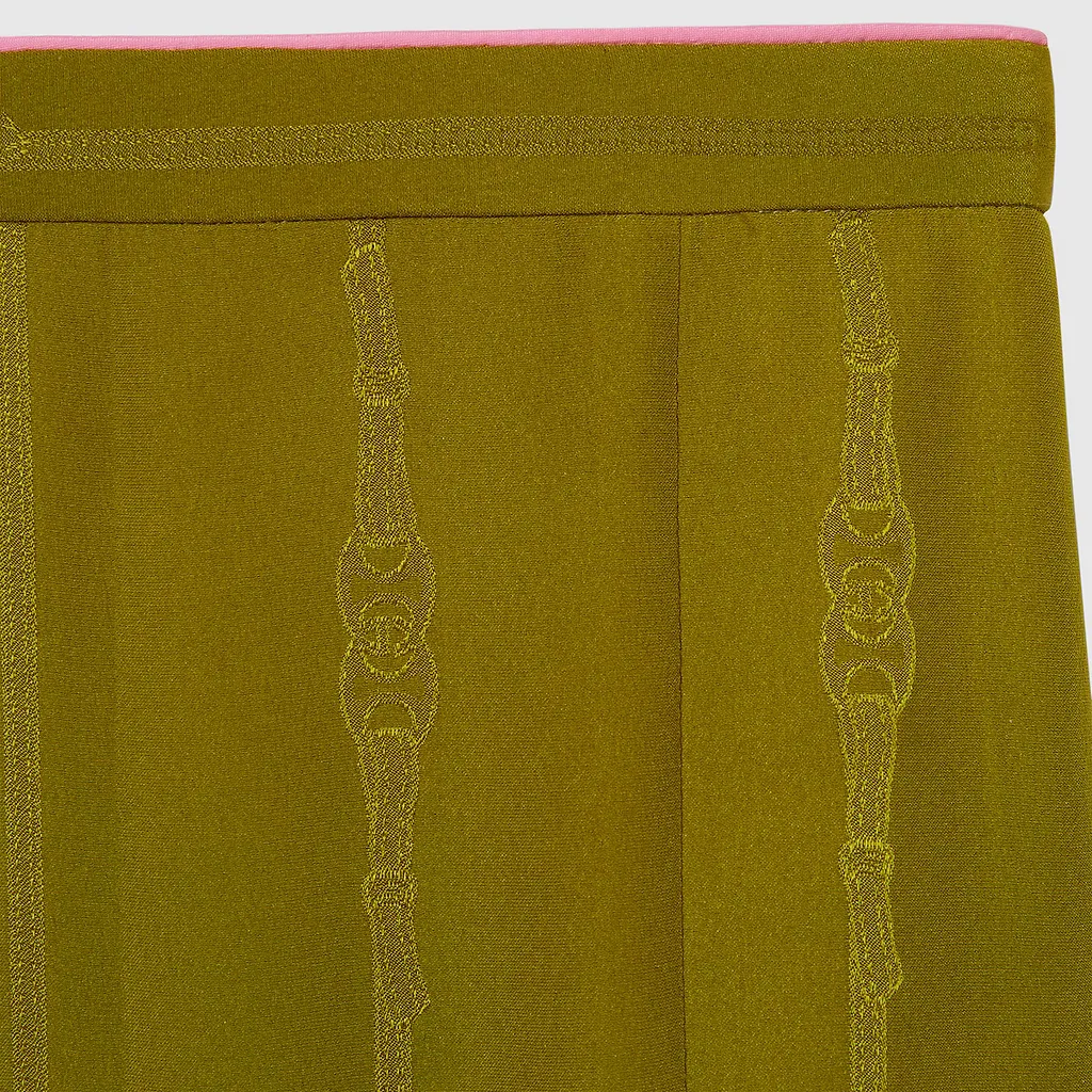 Chain And Belt Silk Jacquard Skirt