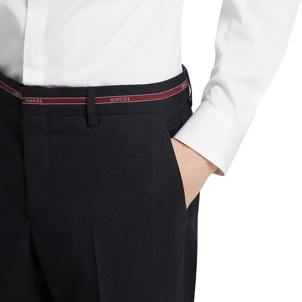 Wool Pant With Selvedge Detail