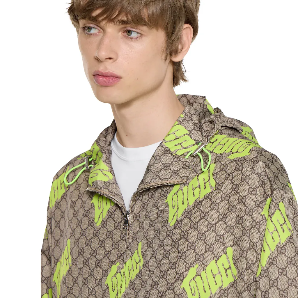 Printed Poplin Tech Zip Jacket