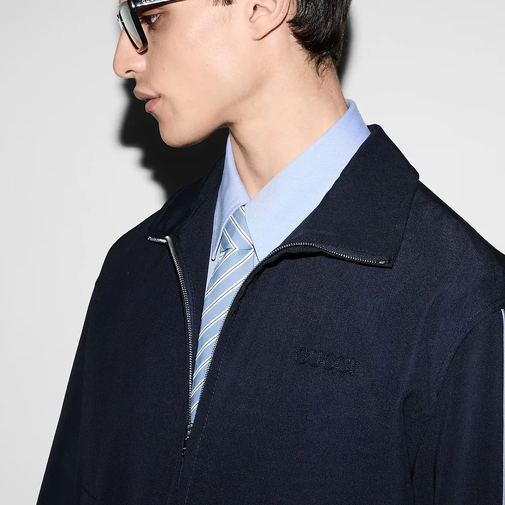 Embroidered Wool Twill Jacket
