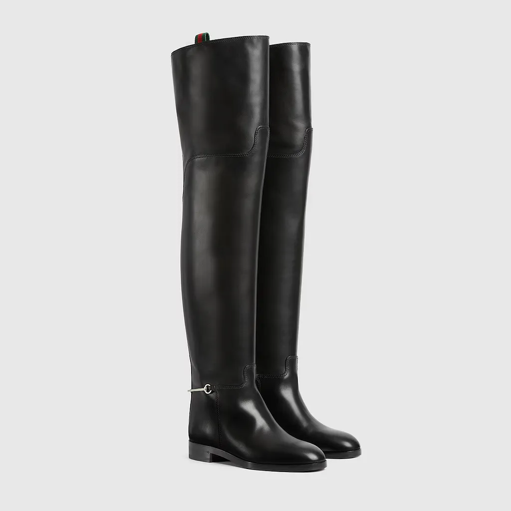 Slim Horsebit Knee-High Boot