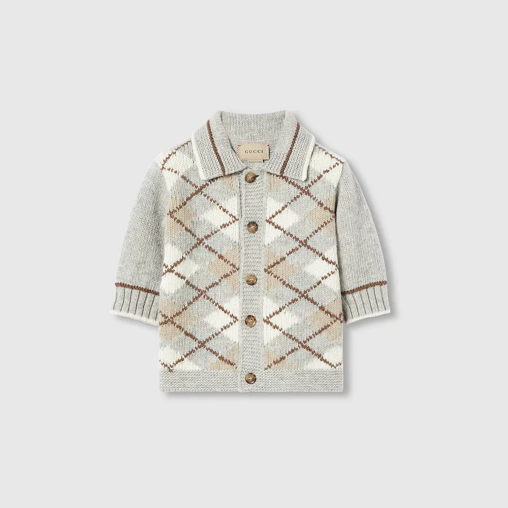 Baby Wool Argyle Cardigan