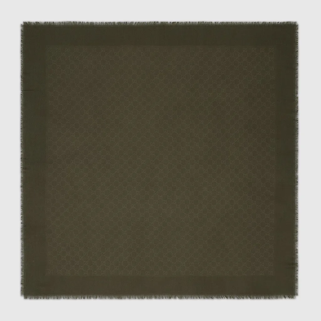 Gg Wool And Silk Jacquard Shawl