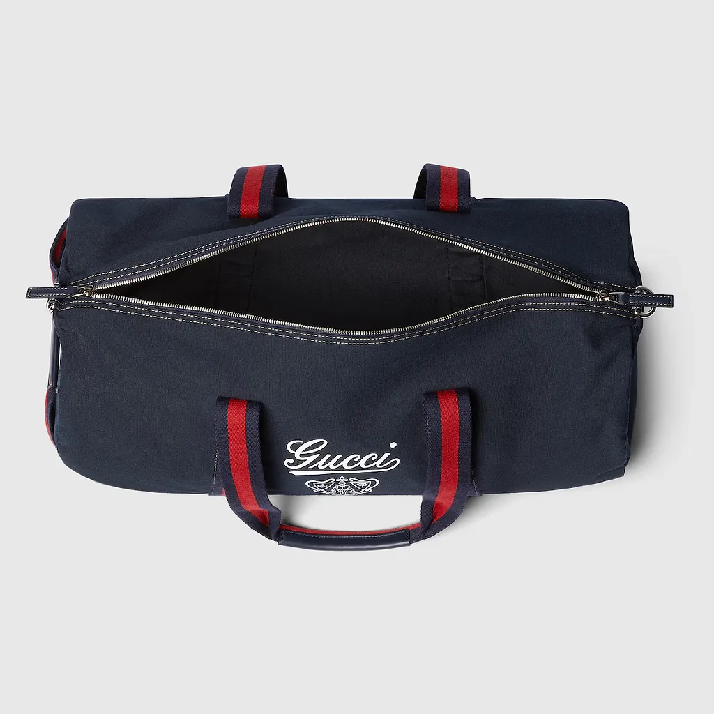 Large Printed Canvas Duffle Bag