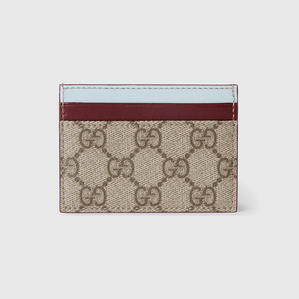 Bi-Color Gg Card Case With Panda Detail