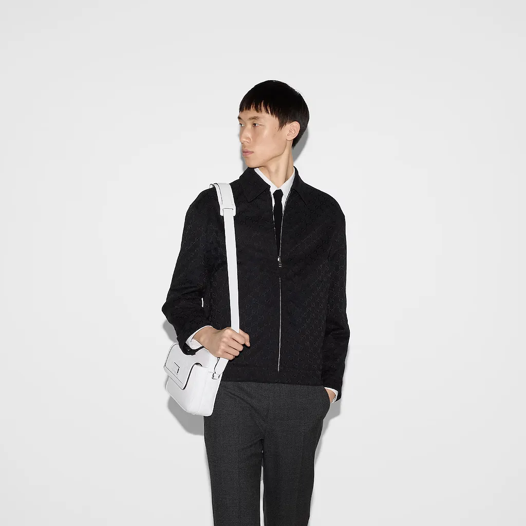 Reversible Nylon And Gg Canvas Jacket
