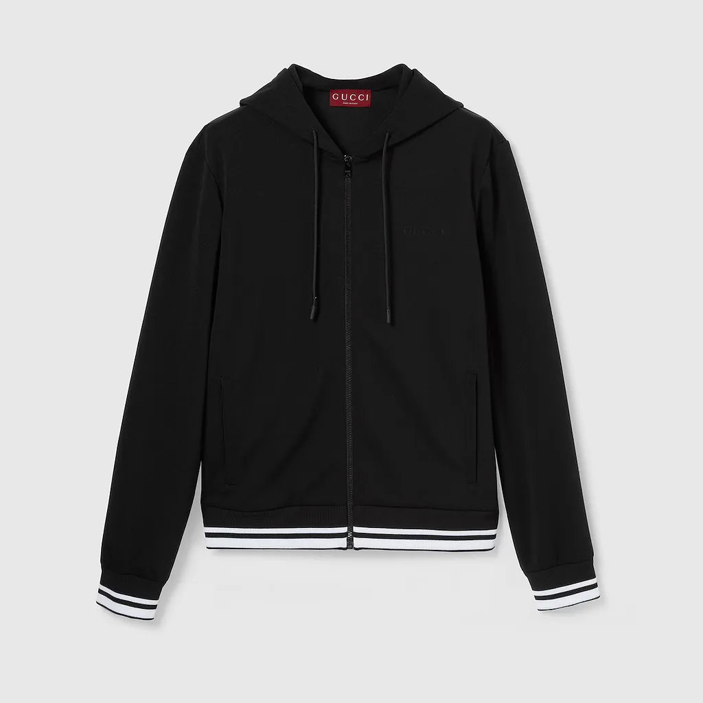 Technical Jersey Hooded Zip Jacket