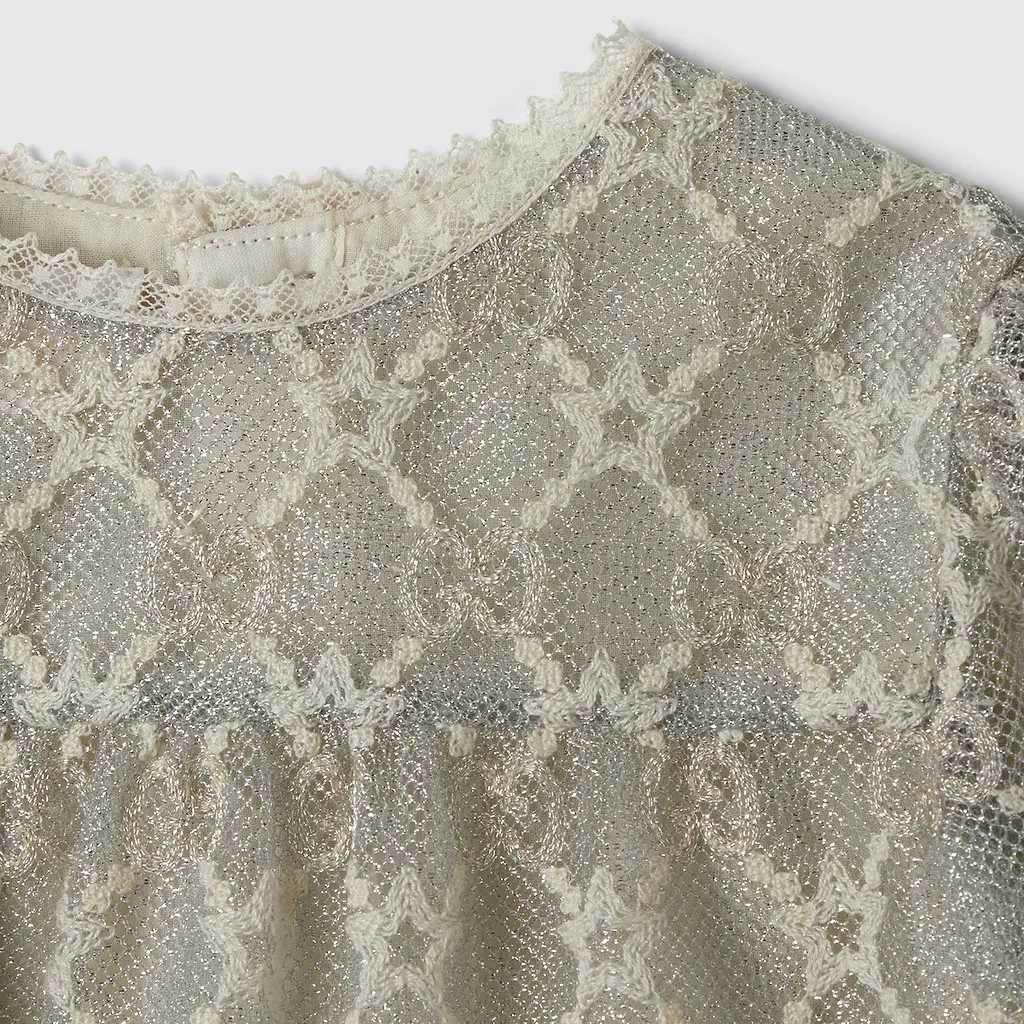 Baby Gg Cotton Lamé Dress