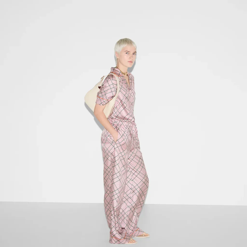 Printed Silk Twill Trousers