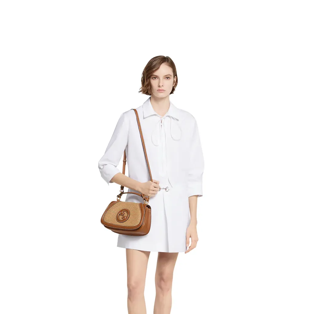 Gucci Blondie Woven Medium Top Handle Bag