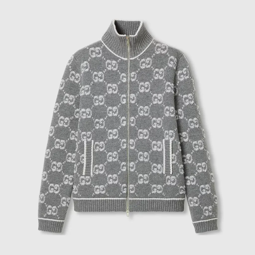 Gg Bouclé Stitch Jacquard Cardigan