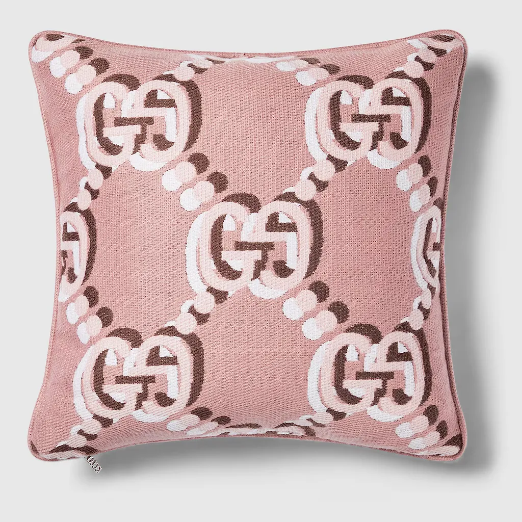 Wool Cushion With Gg Shadow