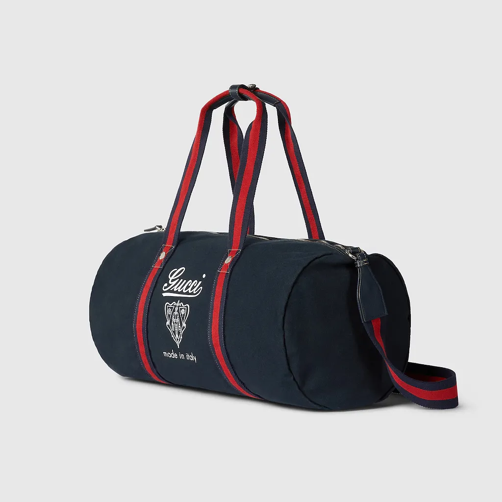 Large Printed Canvas Duffle Bag