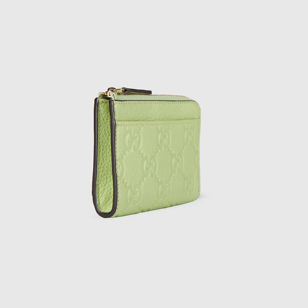 Gg Emblem Zip Card Case