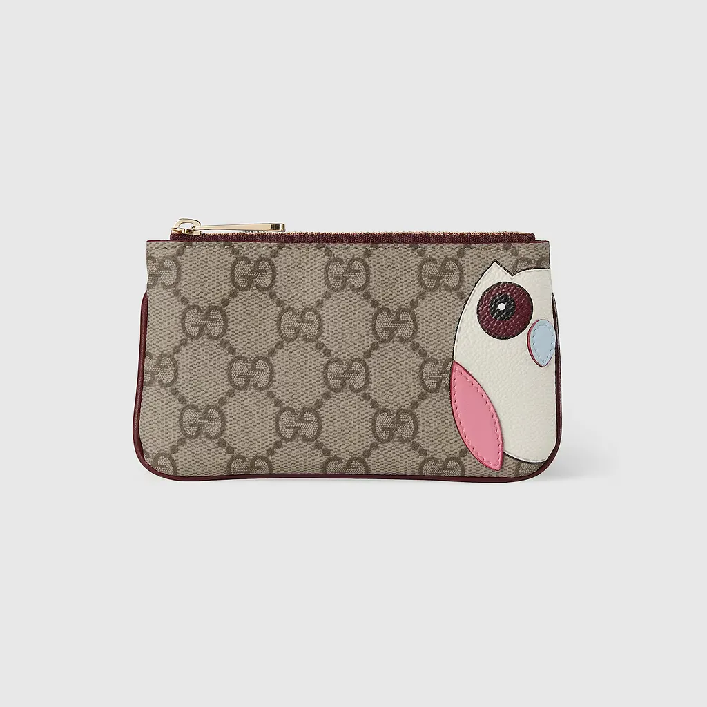 Gg Key Case With Owl Detail