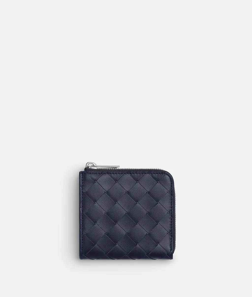Intrecciato Square Zip Around Wallet