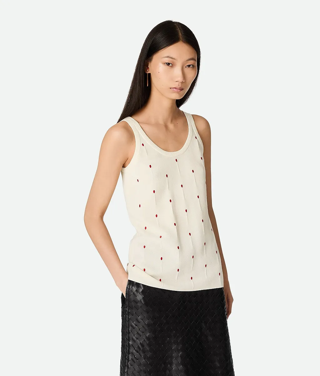 Cotton Embroidered Matches Tank Top