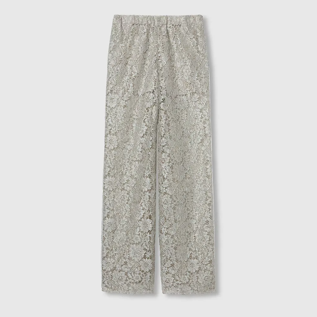 Floral Lace Lamé Trouser