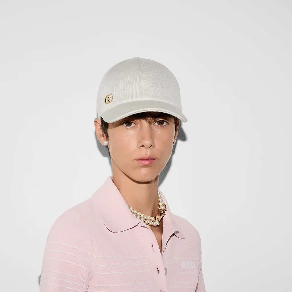 Wool Baseball Hat With Double G