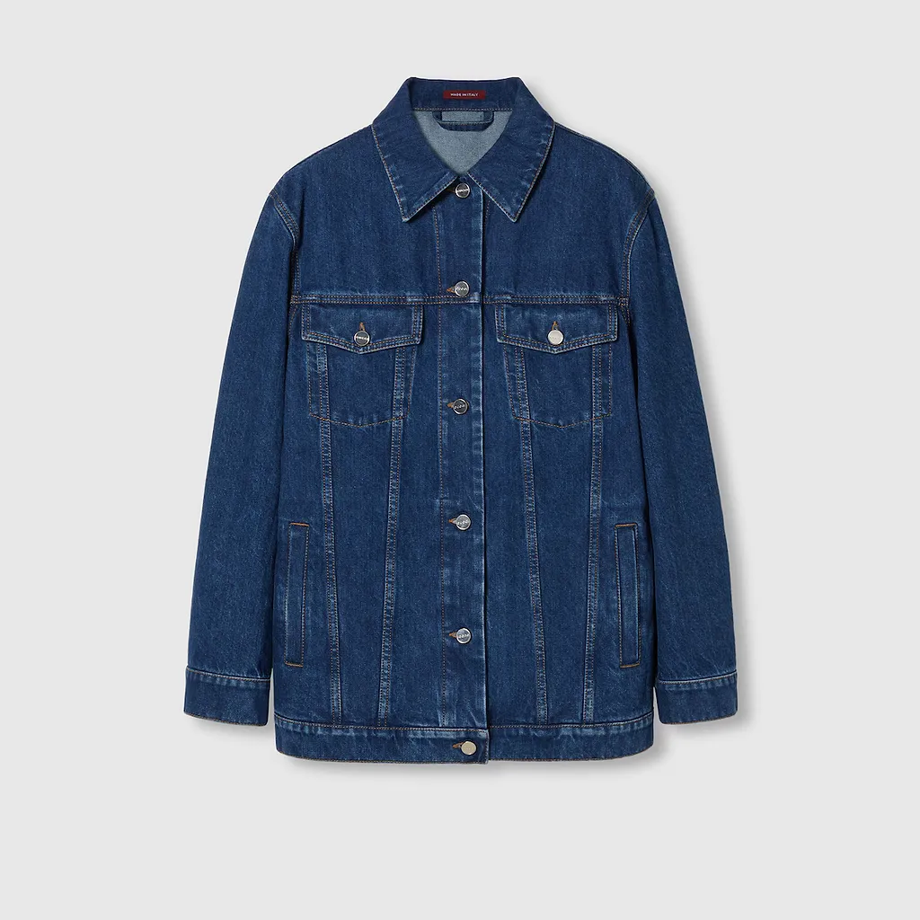 Denim Jacket With Gucci Print