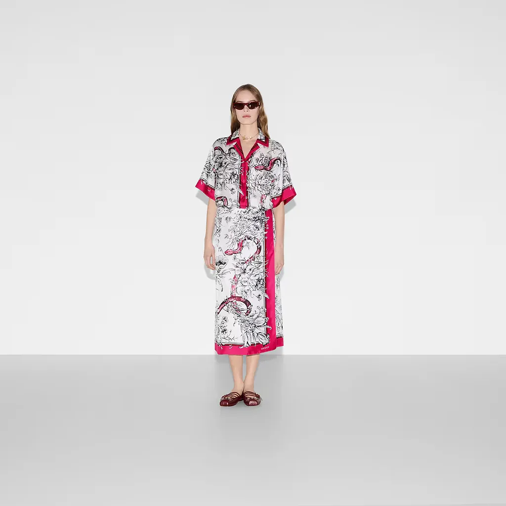 Printed Silk Wrap Skirt