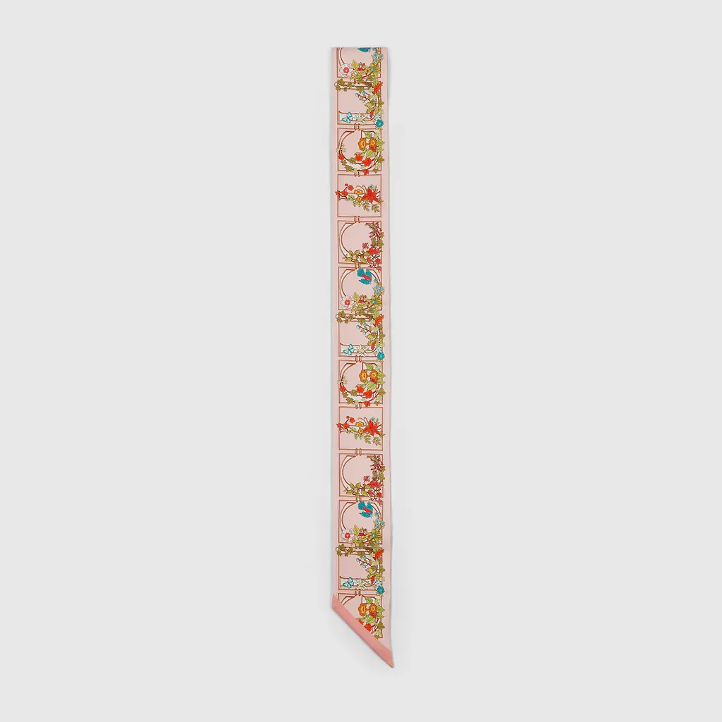 Printed Silk Neck Bow