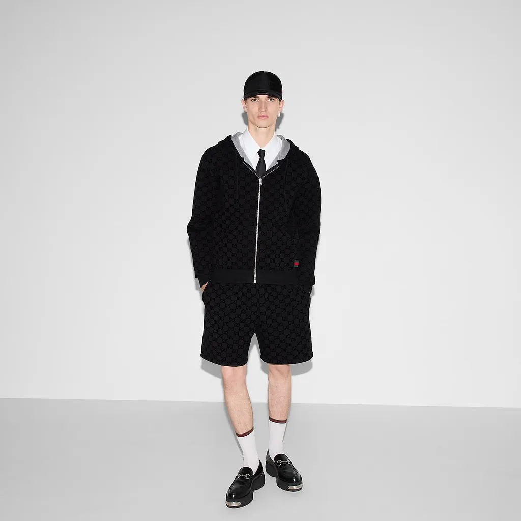 Printed Jersey Zip Sweatshirt