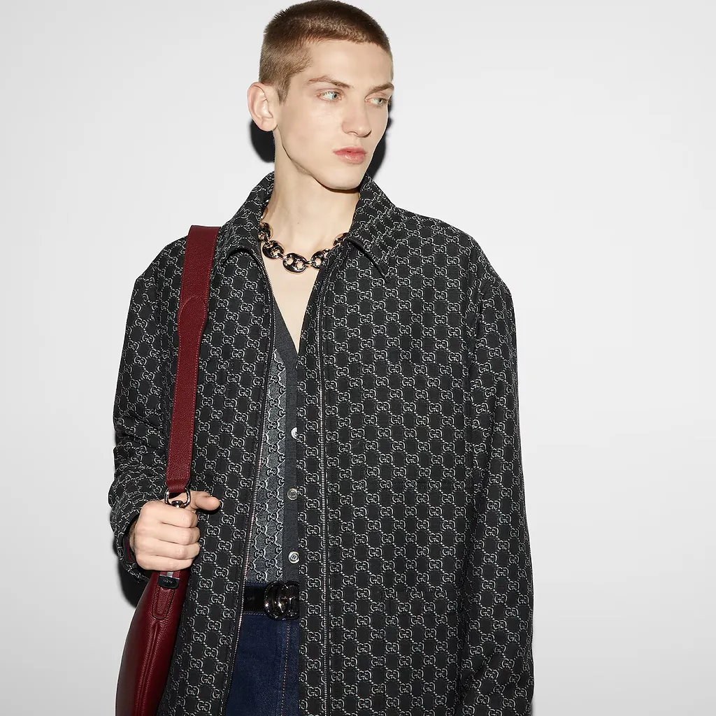 Wool Jacket With Gg Shadow