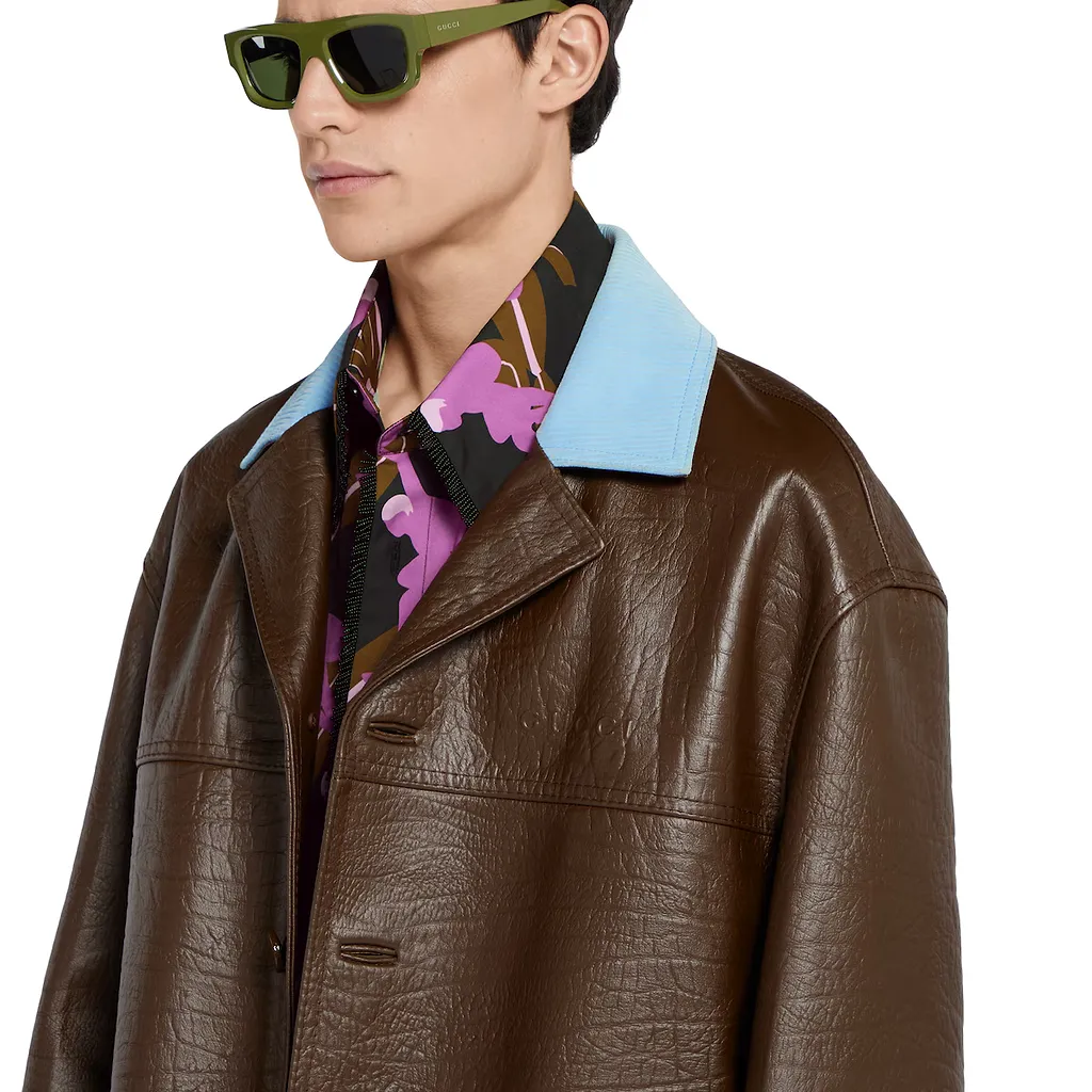 Embossed Leather Jacket