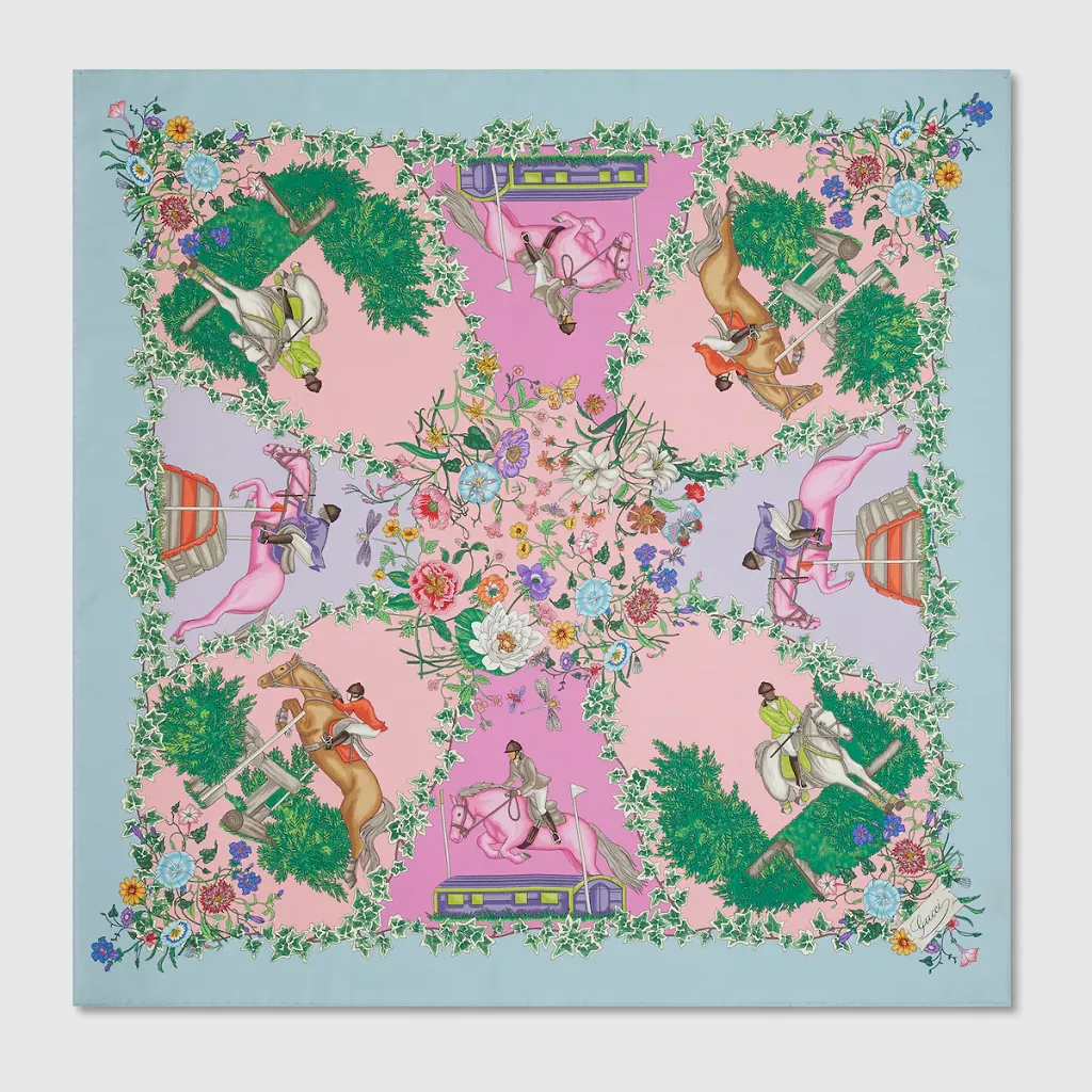 Printed Silk Twill Carré