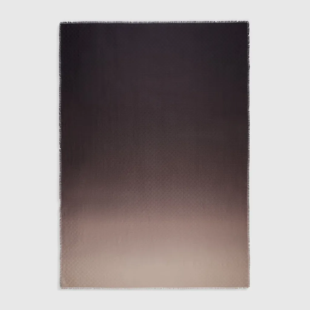 Gg Wool Silk Jacquard Stole