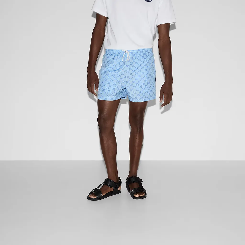 Printed Poplin Tech Swim Shorts