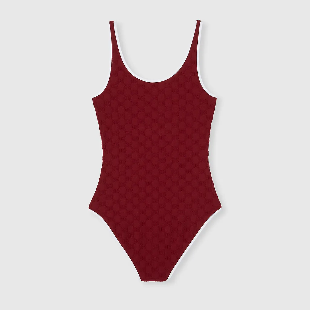 Gg Terrycloth Jersey Jacquard Swimsuit