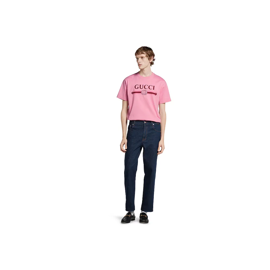 Cotton Jersey T-Shirt With Print