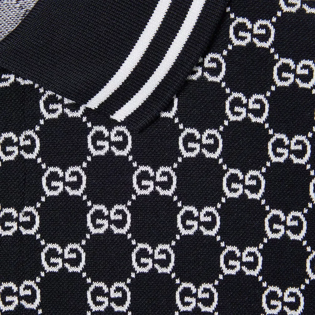 Gg Cotton Piquet Jacquard Polo Shirt