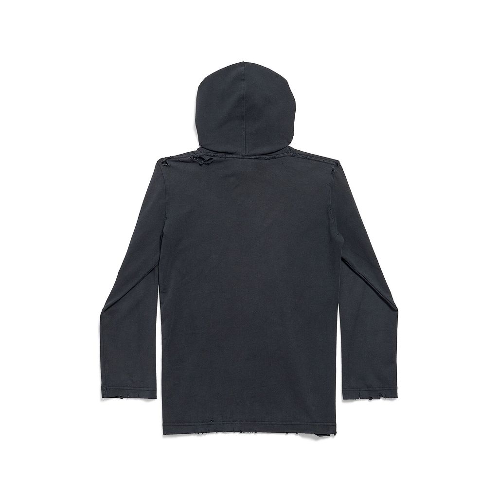 Paris Liberty Long Sleeve Hooded T-Shirt Fitted