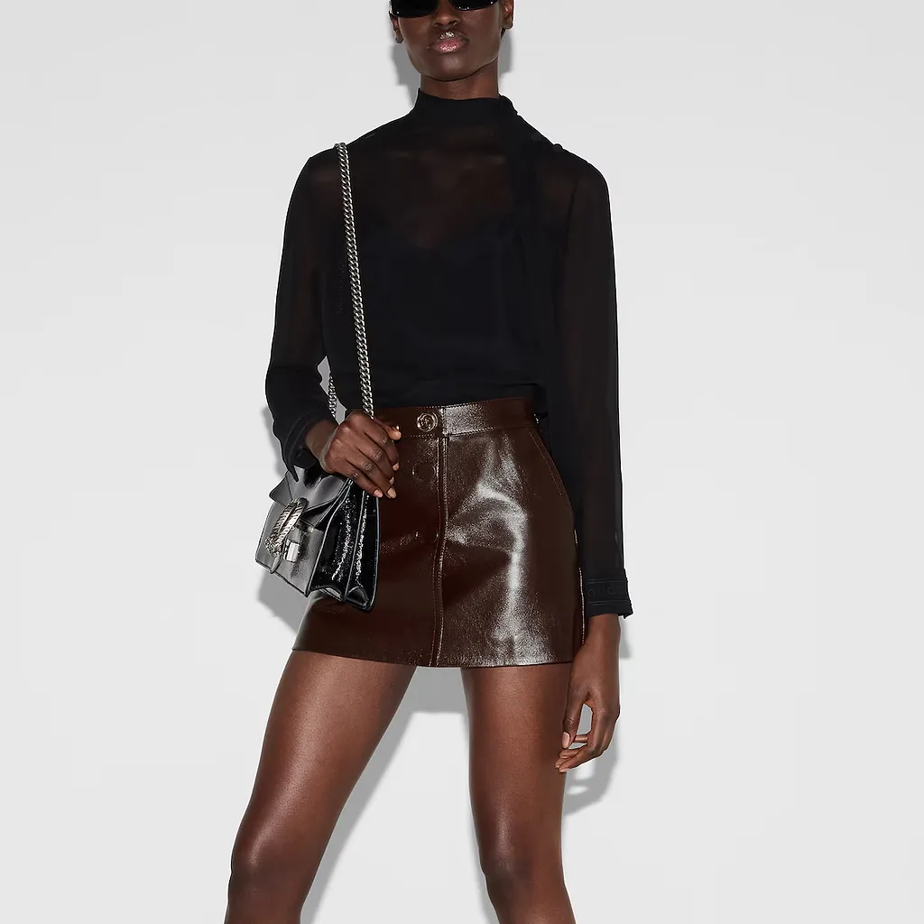 Shiny Leather Skirt