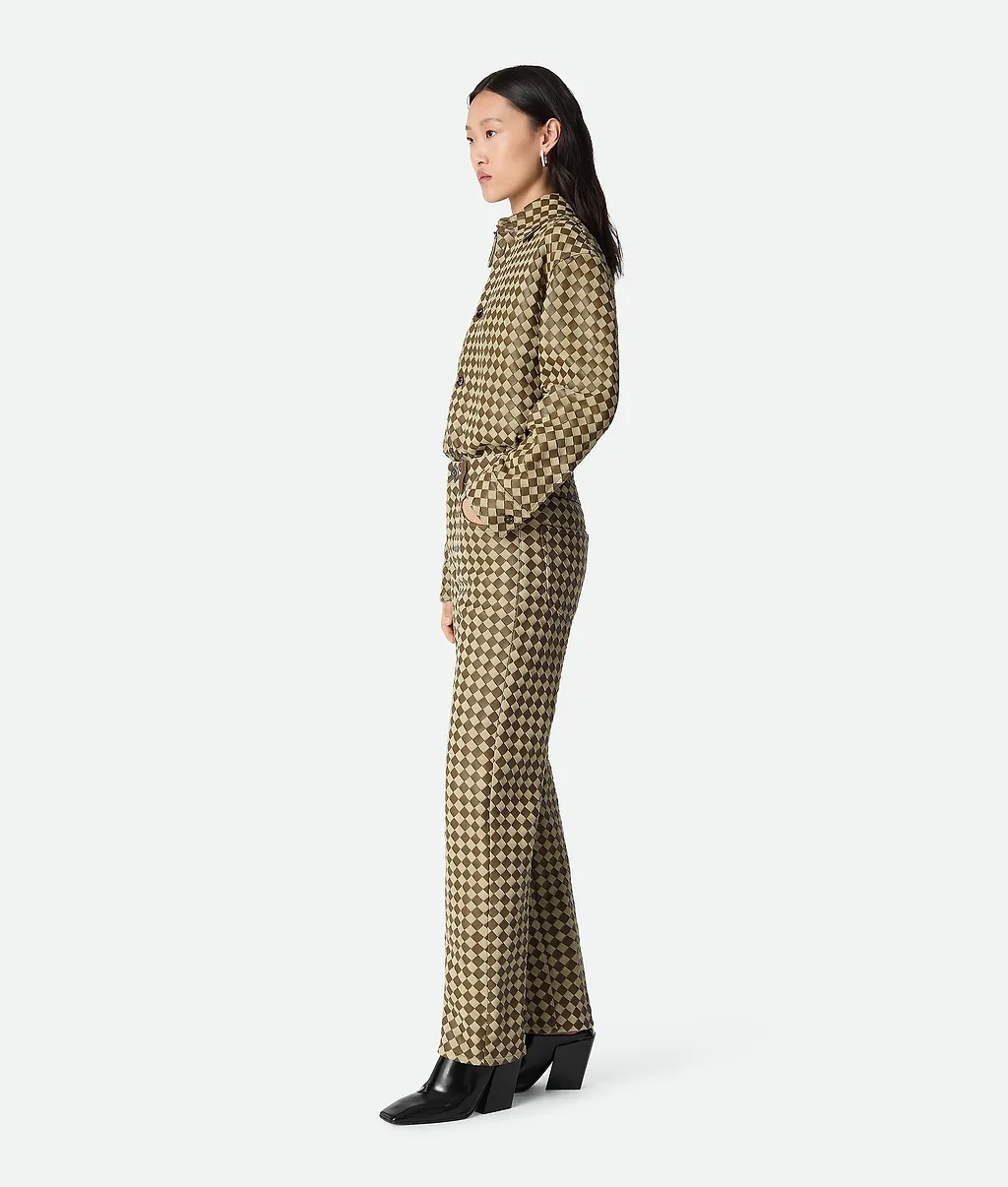 Intrecciato Leather And Suede Pants