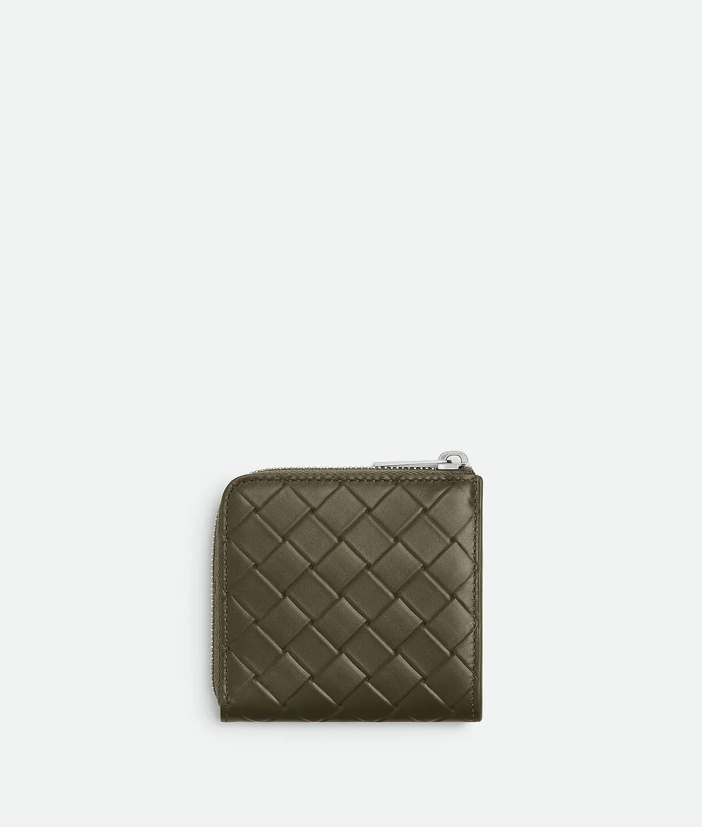 Intrecciato Stamp Square Zip Around Wallet