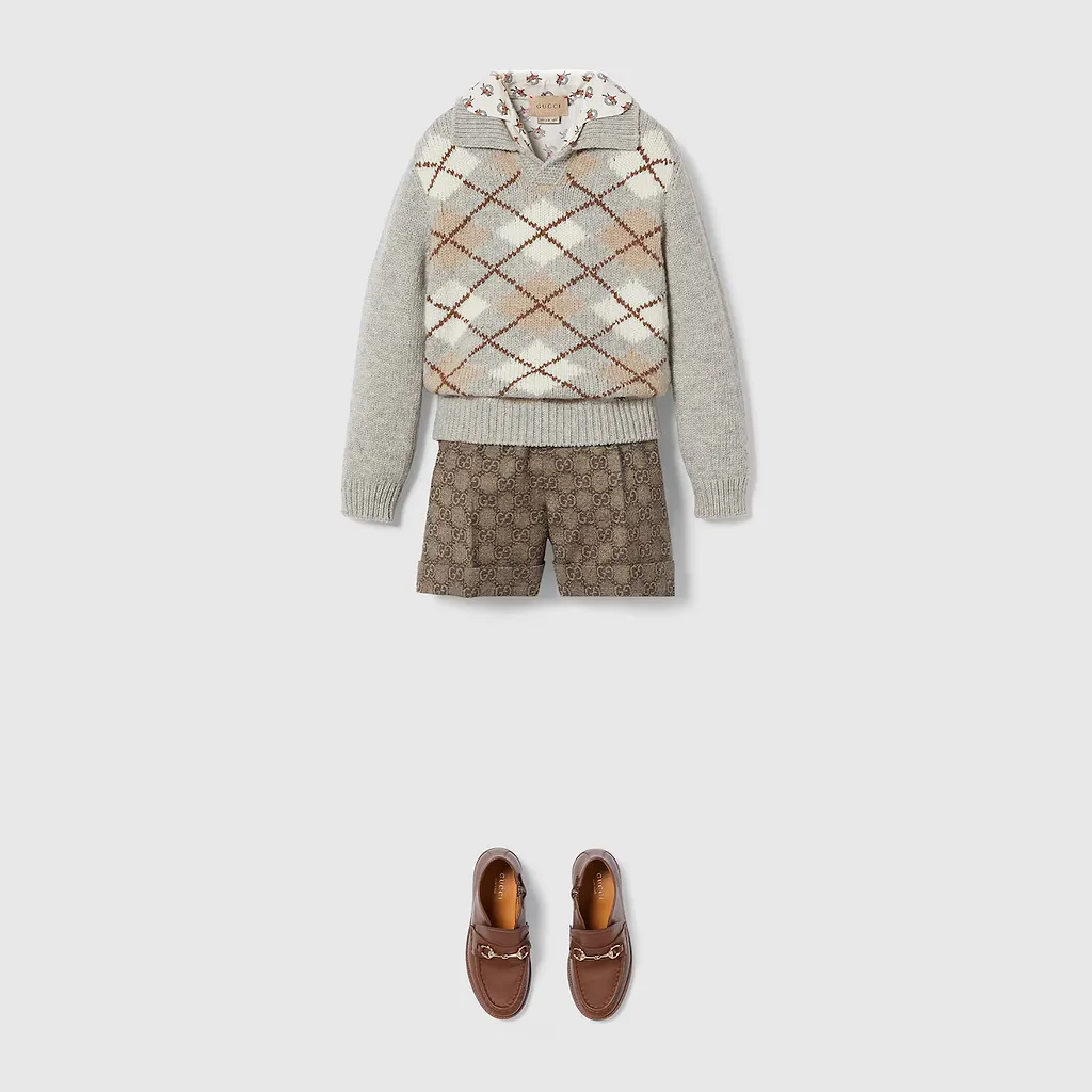 Children's Wool Argyle Polo Shirt