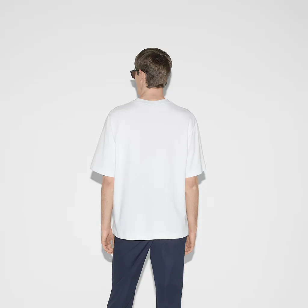 Cotton Jersey T-Shirt With Gucci Print